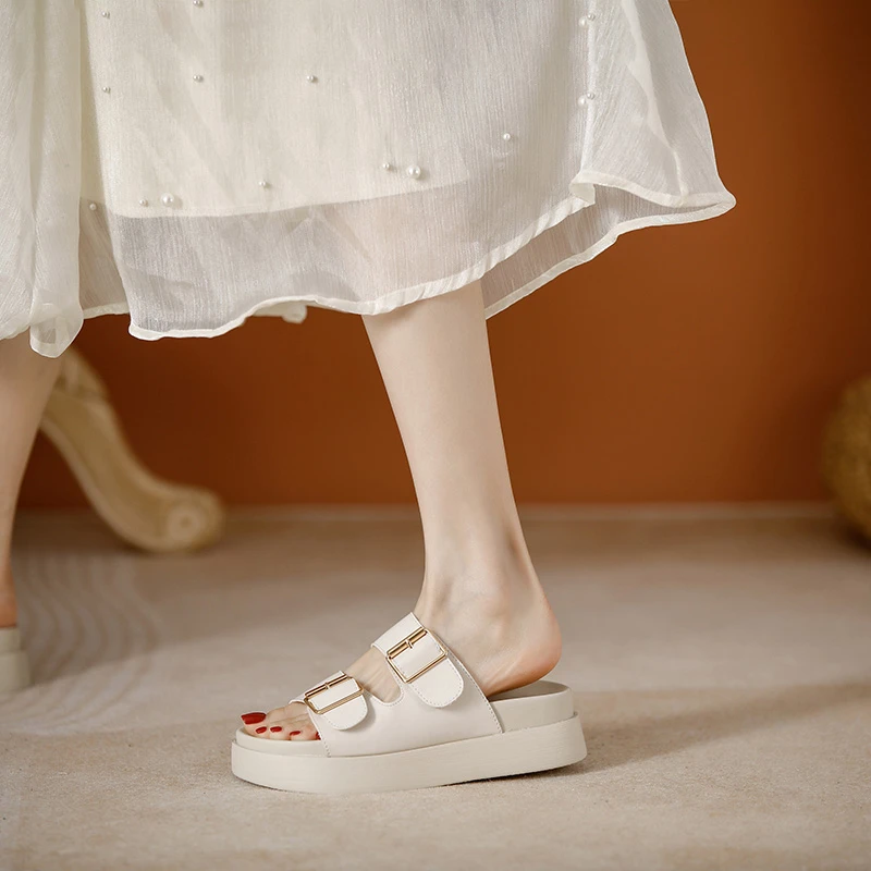 小码拖鞋31-34外穿2025新款夏季34小个子厚底凉拖鞋女增高不累脚