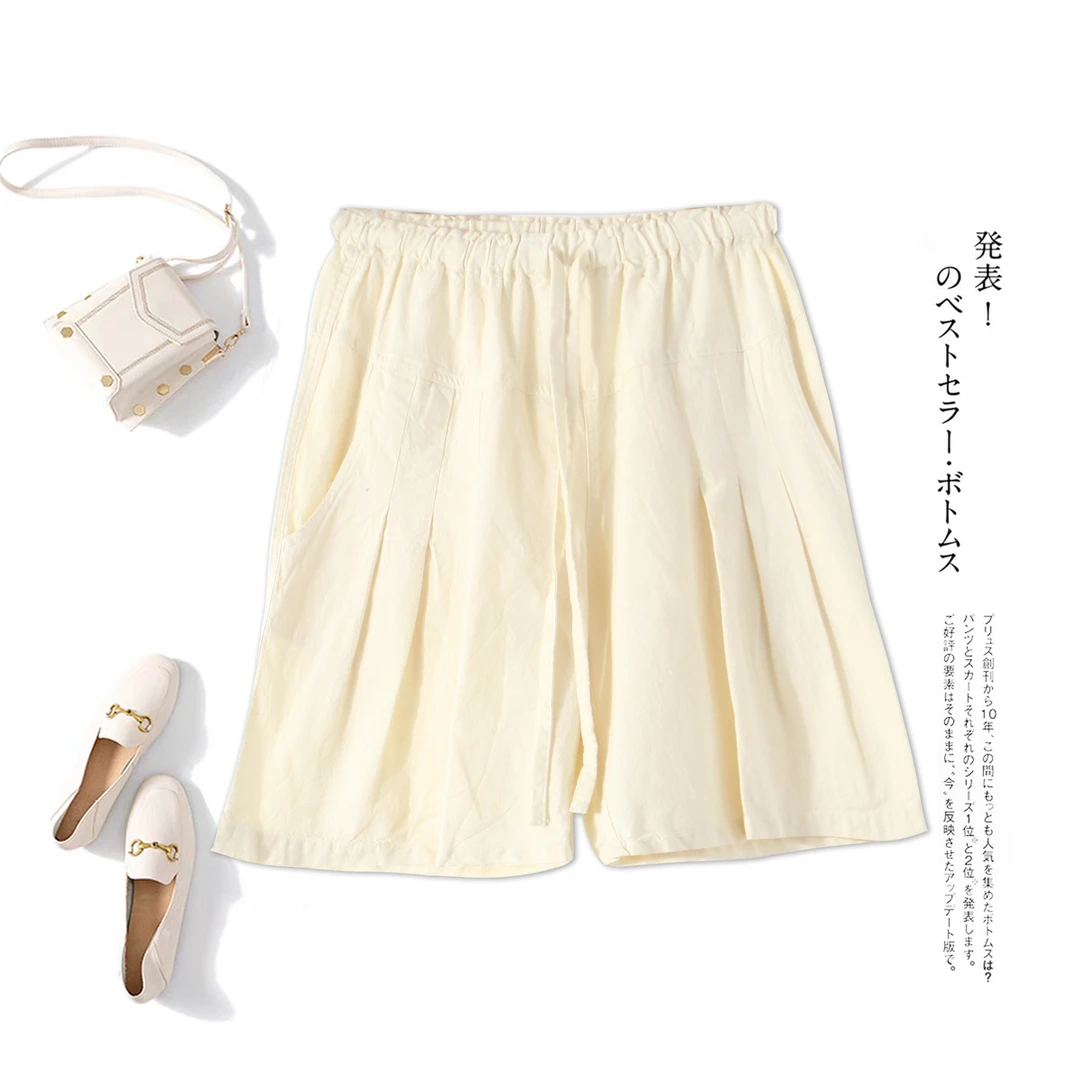 女士棉麻休闲短裤 五分裤 BB0051 舒适休闲 时尚外穿