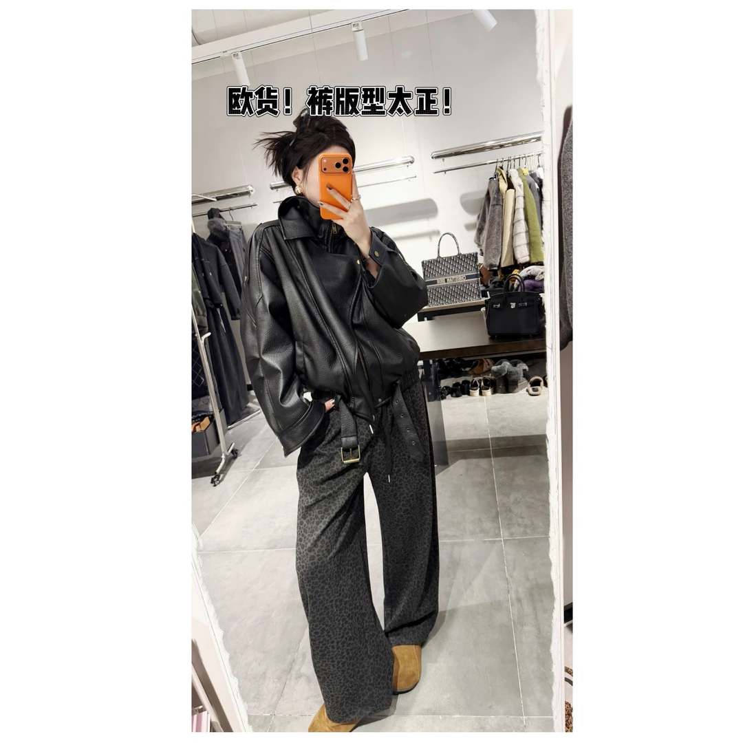 大君君严选「慵懒野系」豹纹宽松休闲裤 K0161