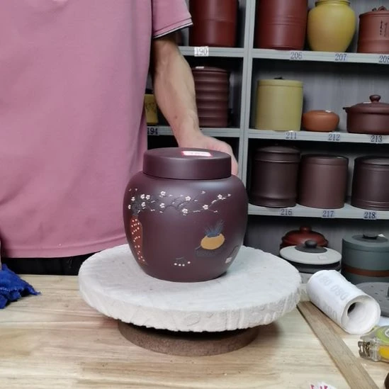 紫砂茶叶罐正品小罐紫砂茶叶罐一斤半7112