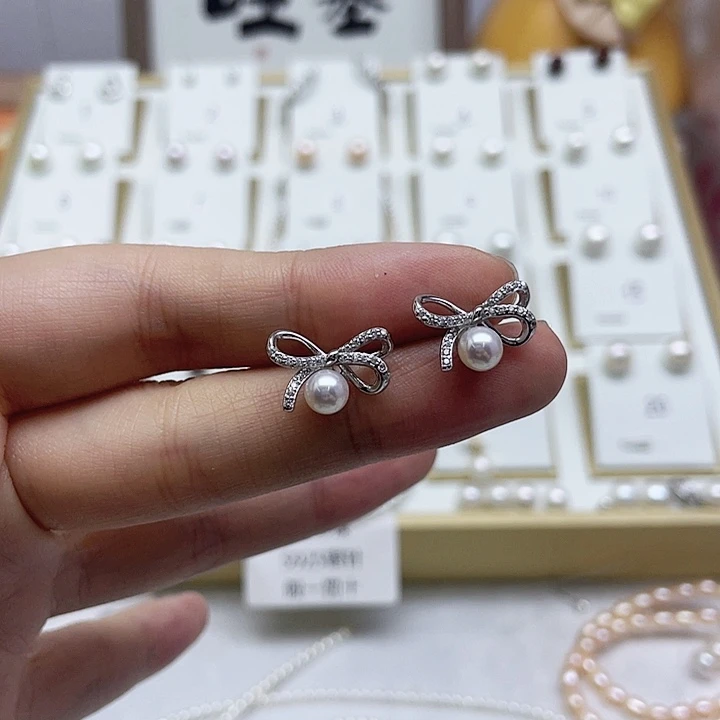 淡水珍珠耳饰银S925镶嵌风****乱