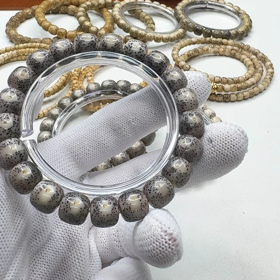 星月菩提吊坠35梵天糯冰奶奶灰大眼睛11左右单圈