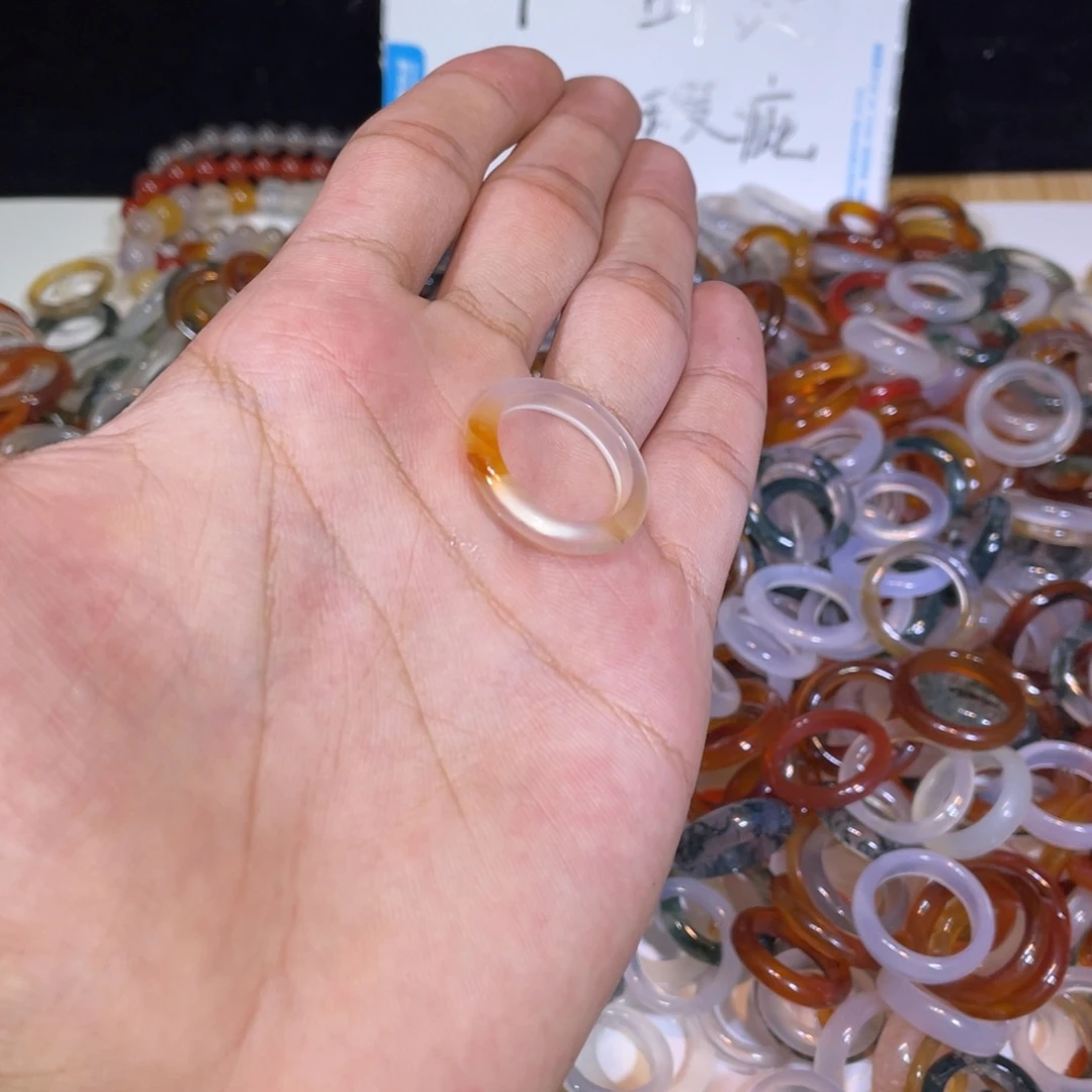 玛瑙/玉髓戒指未镶嵌50号港17 有瑕疵