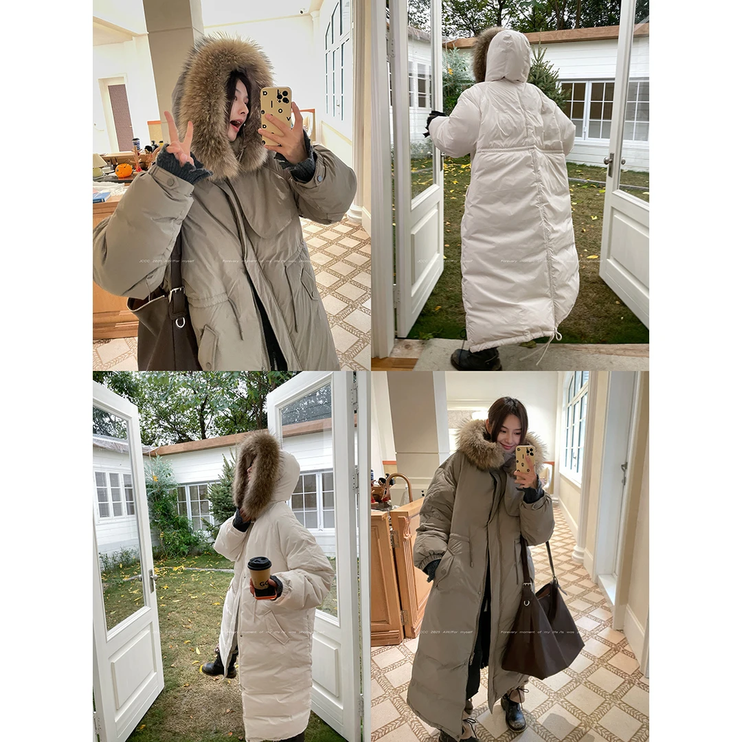 JCCC影子【芬兰雪季】两色90白鸭绒可拆毛领长款羽绒外套JE5PYR14