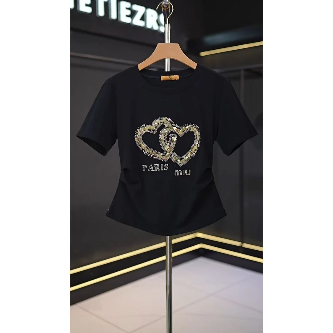 灿烂巴黎双心时尚百搭显瘦T恤短袖Q25BT2294