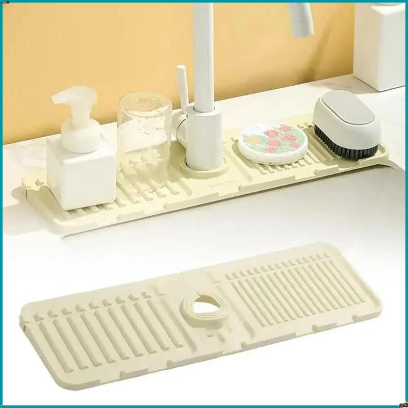 【可裁剪折叠洗手台吸水垫】水龙头沥水垫防溅水池槽挡水板吸水垫