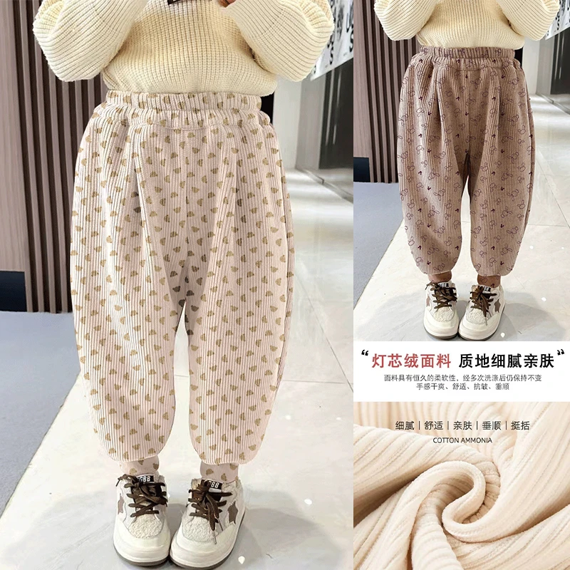 男女童春秋灯芯绒裤子卡通长裤儿童2025秋季新款休闲长裤爆款潮