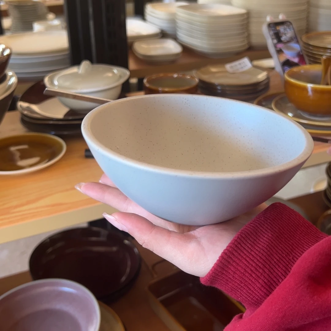 新骨瓷瑕疵慎拍沙海灰6寸面碗