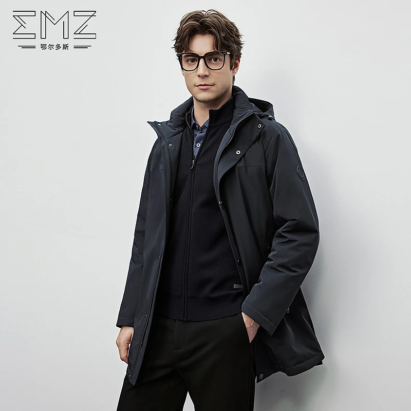EMZ鄂尔多斯【可脱卸帽&口袋内绒面】冬季百搭有型不臃肿羽绒服男