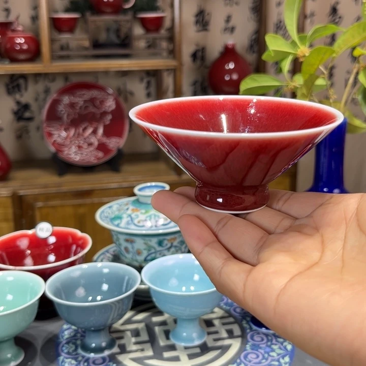 景德镇陶瓷浅行窑福利斗笠杯