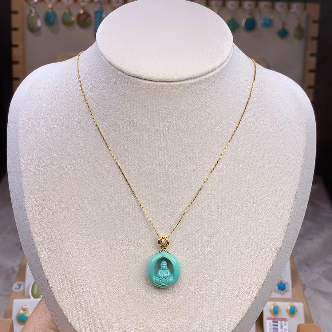 绿松石18K金镶嵌颈饰