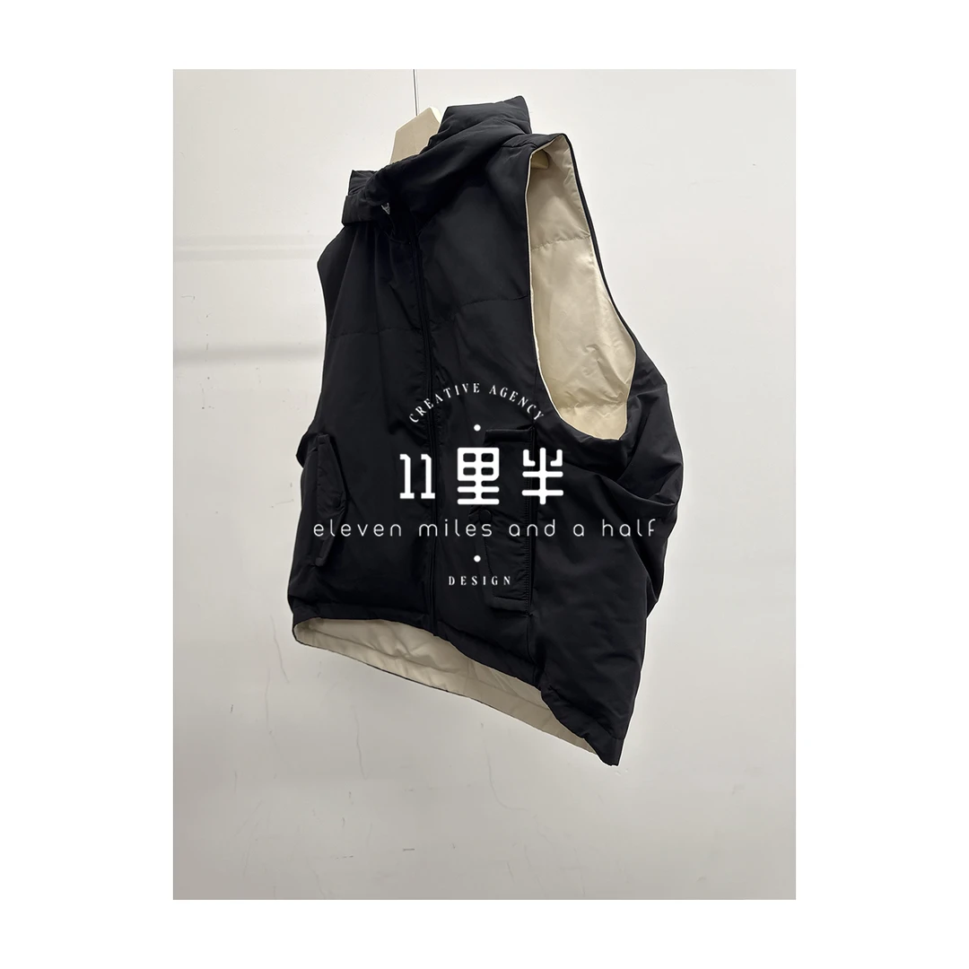 11里半如懿专属【情怀】冬季宽松百搭简约时尚气质款鹅绒双面穿马甲