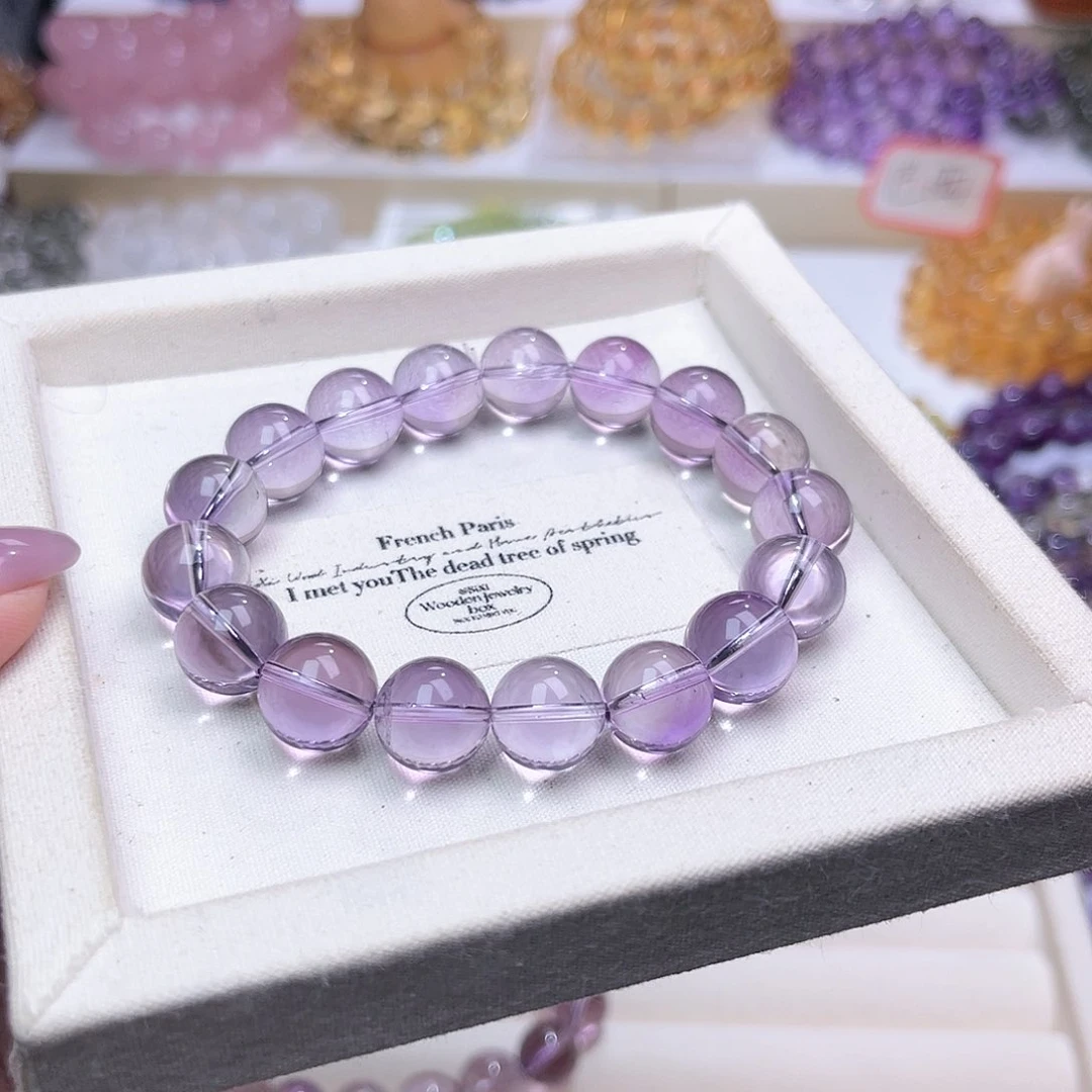 水晶手串未镶嵌猜***谁天然水晶12.2mm