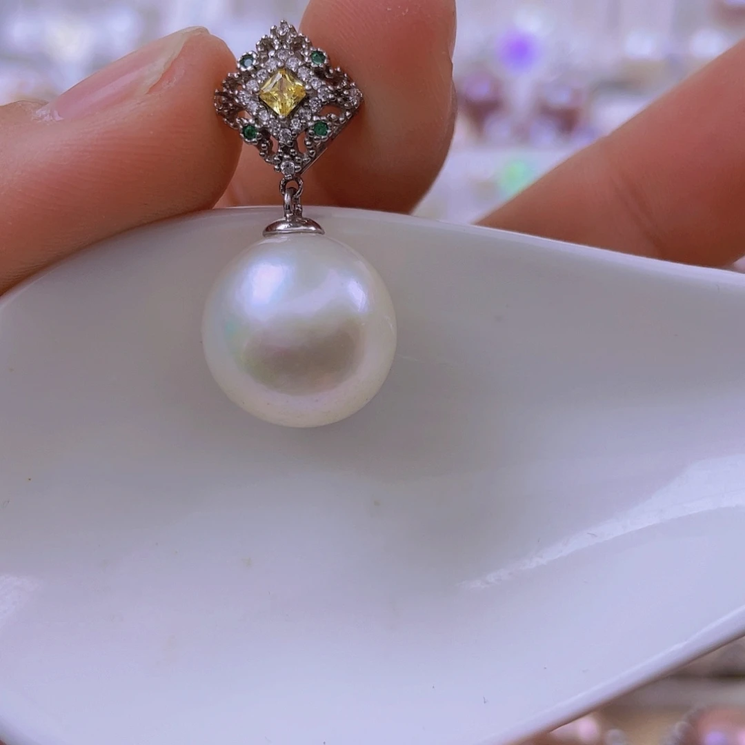 吊坠(赠链)淡水珍珠银S925镶嵌