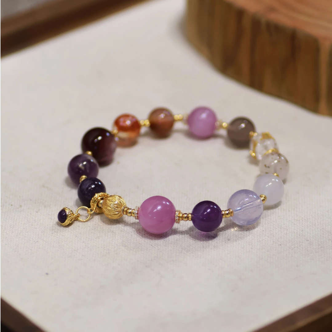 原创S925锂辉石水晶手串J604【多样性发一】珠径10-11mm