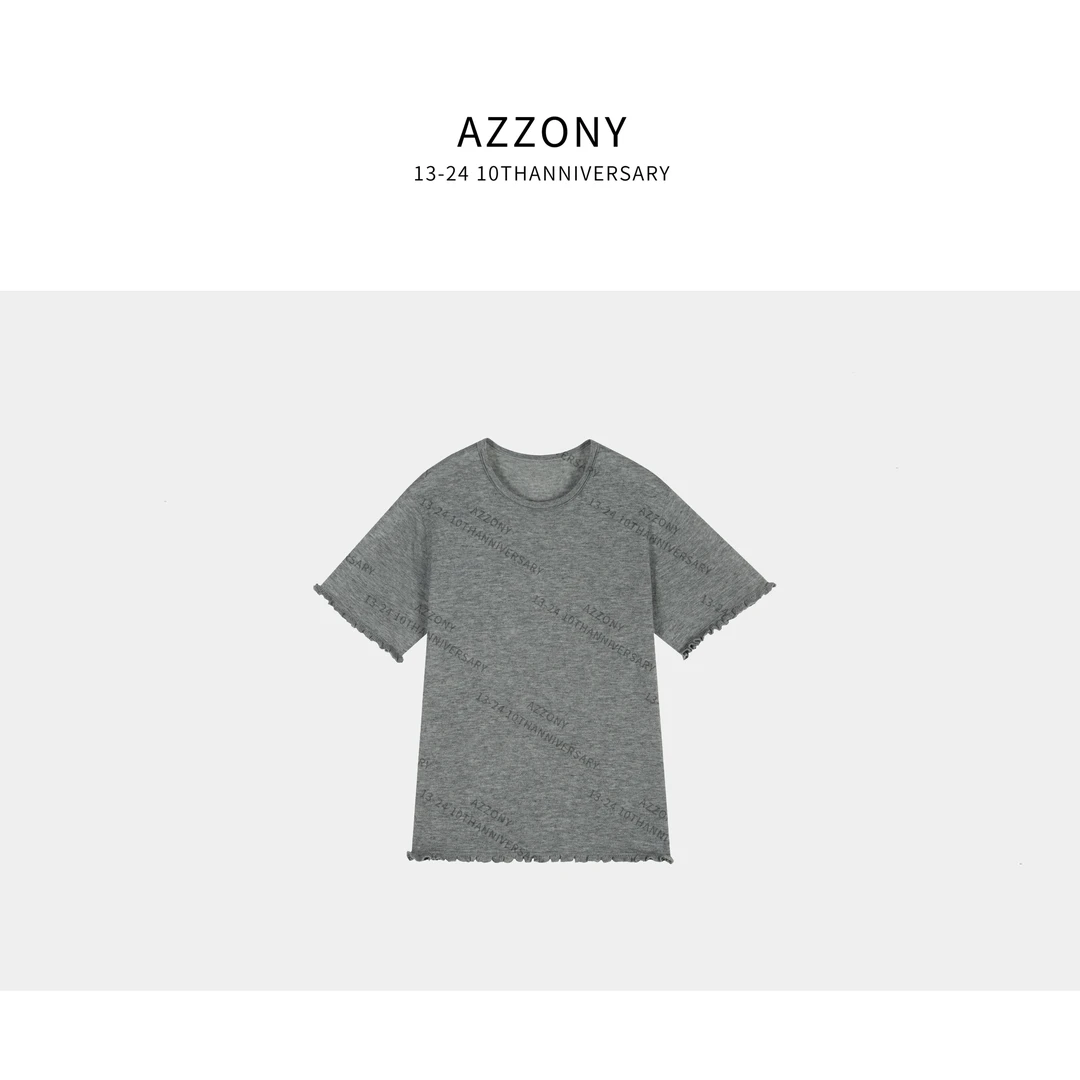 YYL 花朵袖灰线衫 2025秋款上新autumn AY-25057