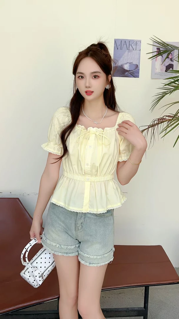 女式新款小短款韩版衬衣上市热销中