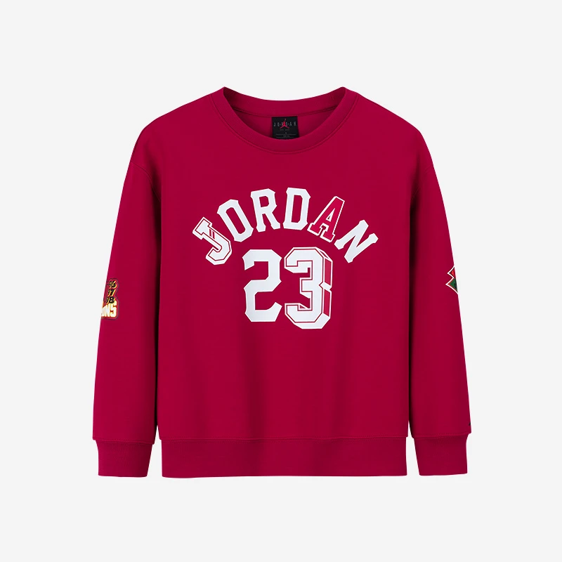 AIR JORDAN儿童男童卫衣2025春季新款红色时尚运动上衣D888