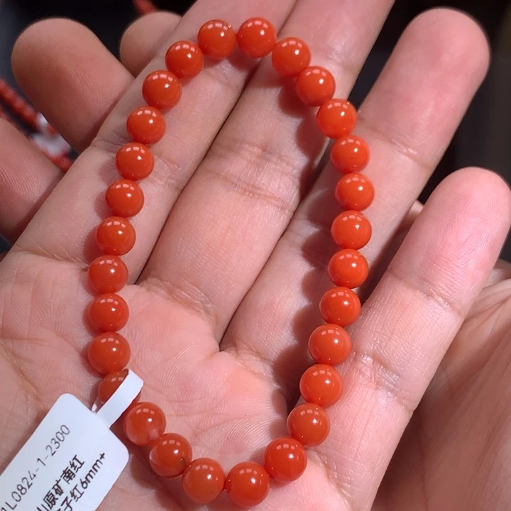 未镶嵌手串南红玛瑙保山冷水河柿子红6mm+