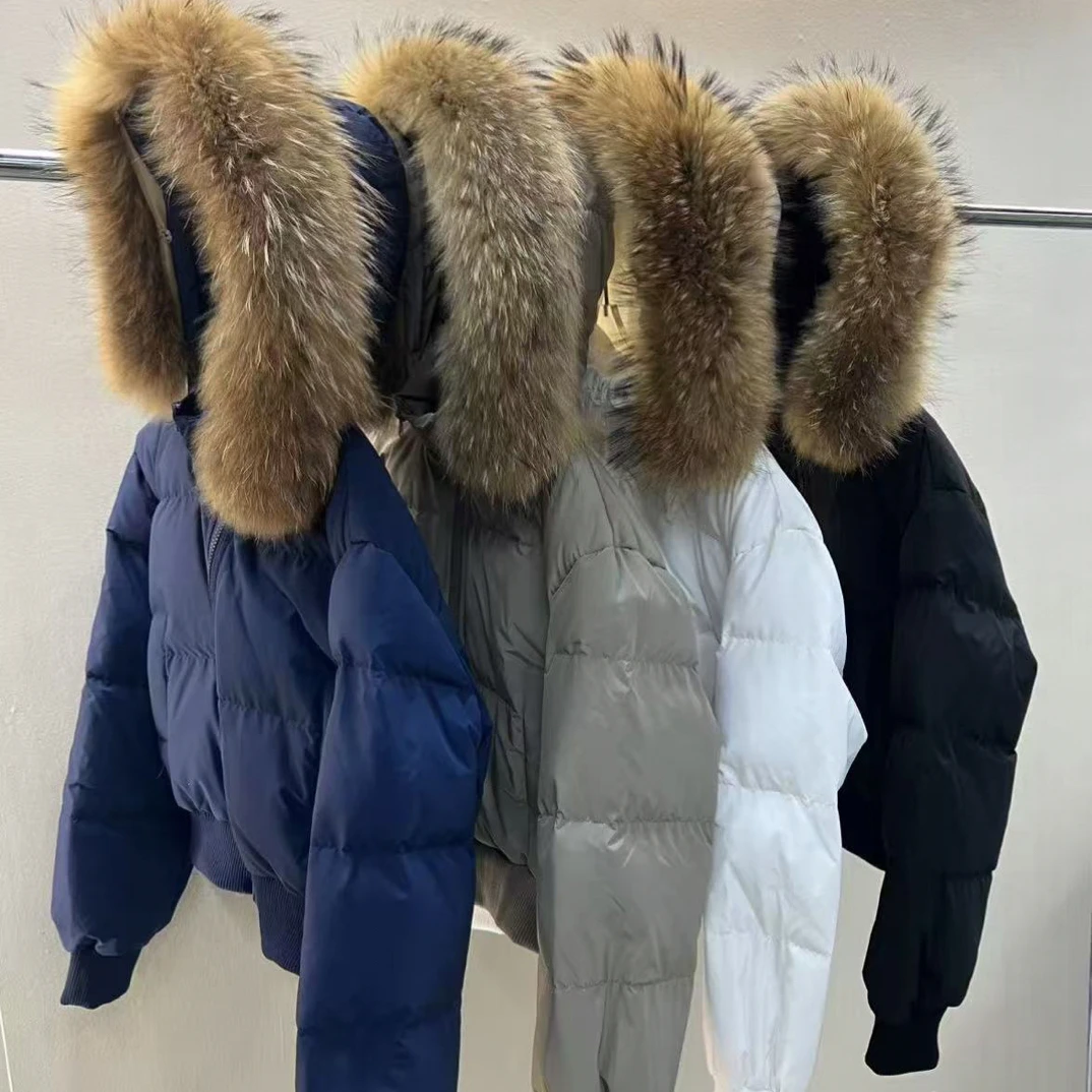 2025新款大毛领短款外套时尚休闲百搭冬季真毛领