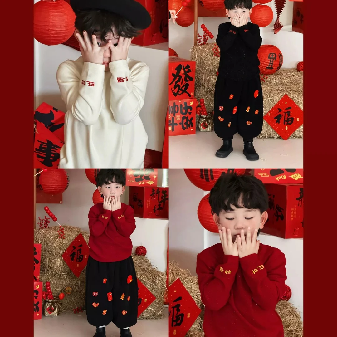 K.baby【新年•福旺财安】纳福刺绣打底衫冬季儿童年款！9518