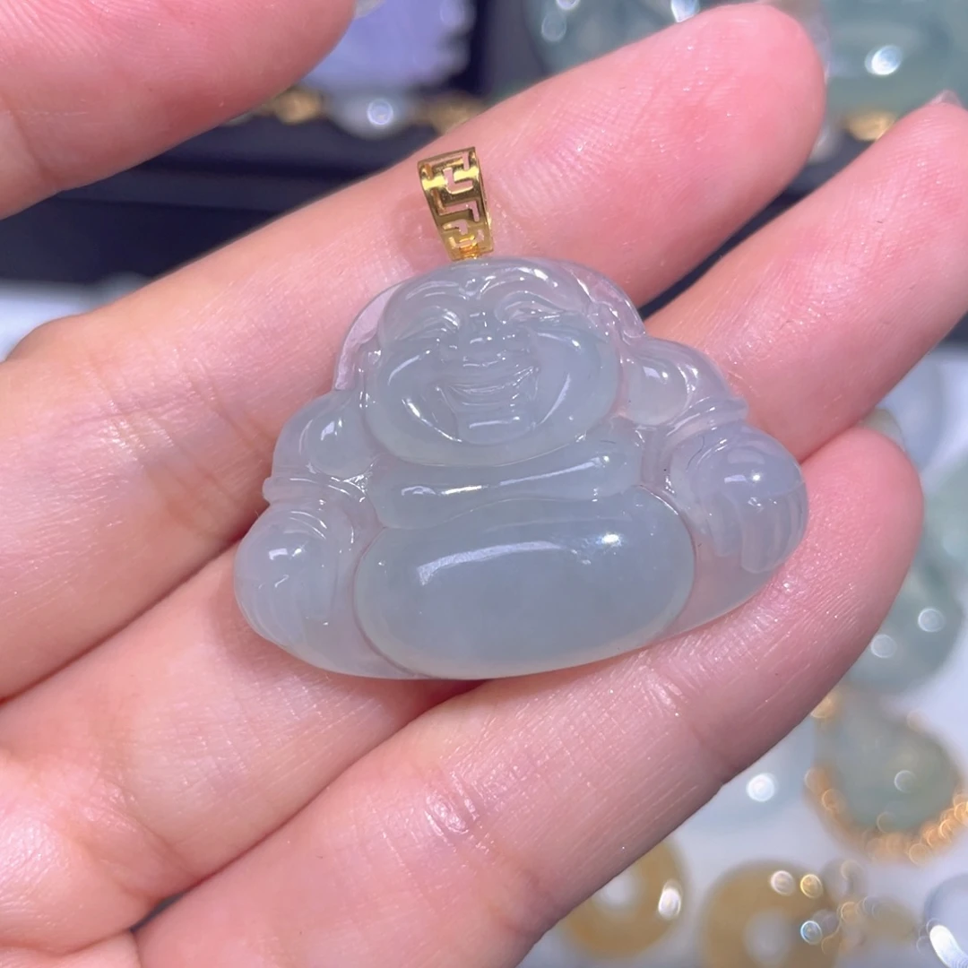 颈饰18K金镶嵌翡翠翡翠