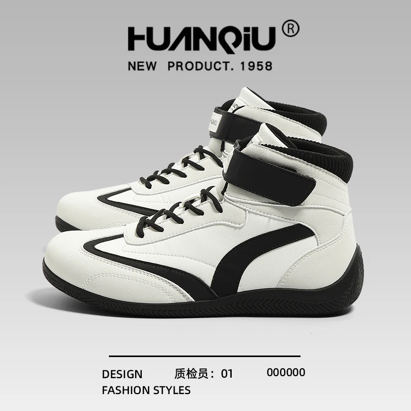 环球高帮赛车鞋男2025秋季新款软底轻便时尚拳击鞋百搭休闲运动鞋