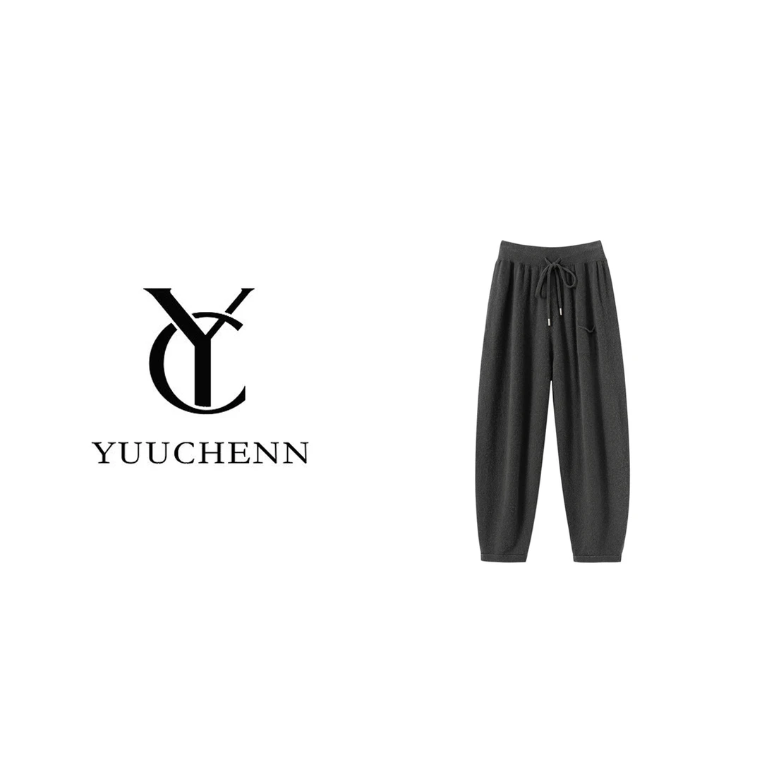 YUUCHENN爆款束口灯笼羊绒裤5029