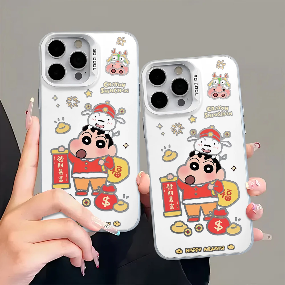 雅天立发财暴富小新适用iPhone16苹果1315手机壳华为vivo小米oppo