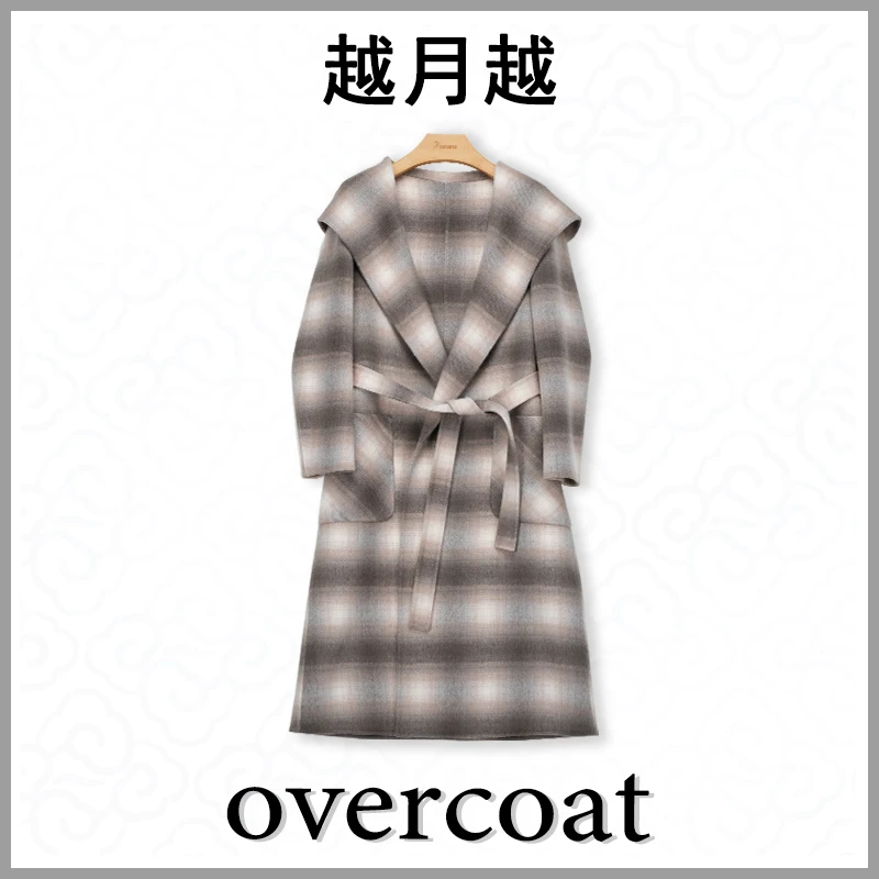 Y27095时尚女士连帽毛呢大衣
