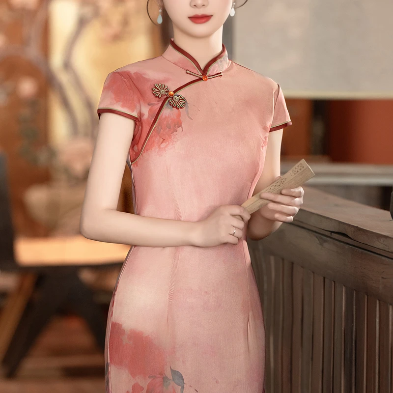 高端绝美新中式旗袍2025新款夏季日常可穿民国风晚礼服老上海裙子