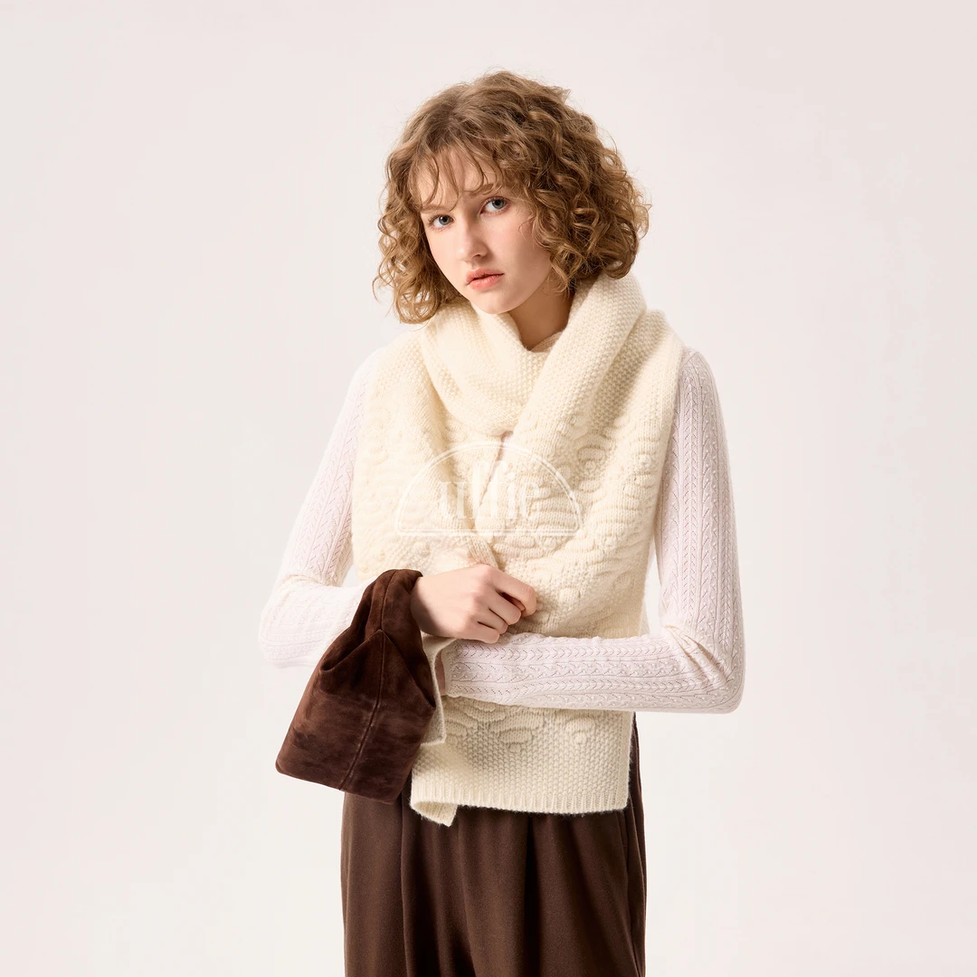 UFFIE山羊绒提花针织围巾