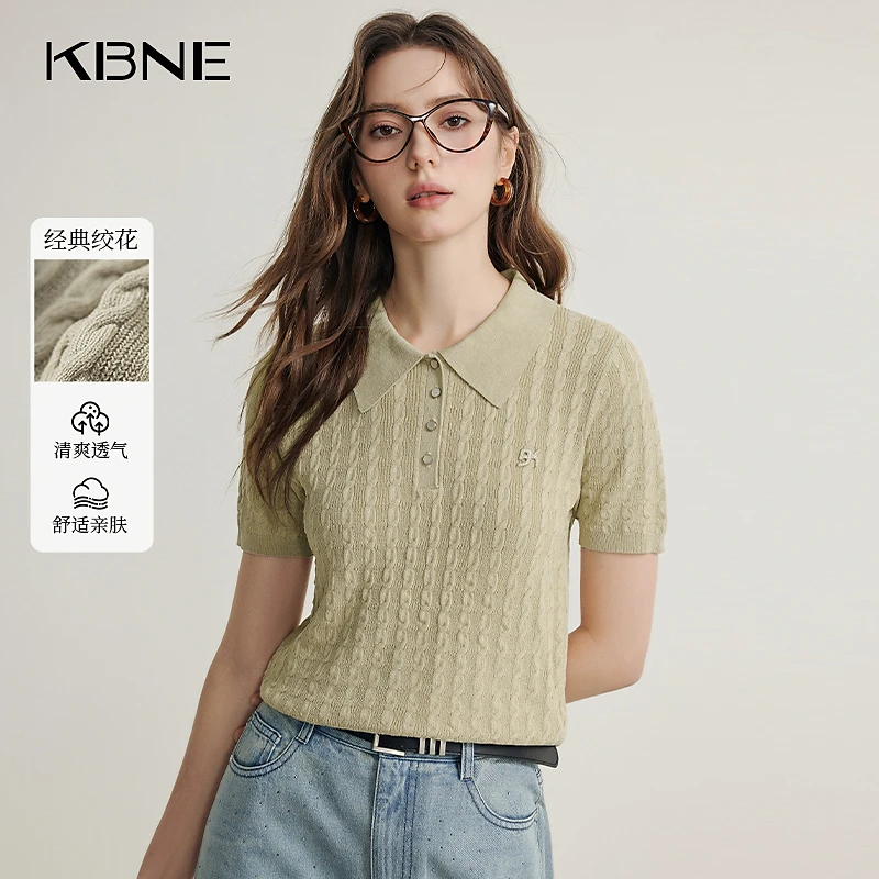KBNE针织衫打底衫爆款2025春夏新款复古polo衫短袖针织衫时髦洋气