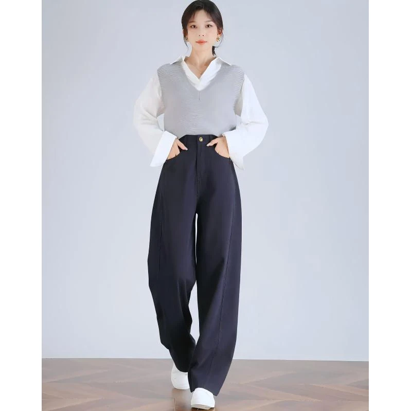 B 门店5&99!弯刀休闲裤」甄选100%水洗全棉显瘦牛仔裤女C24326