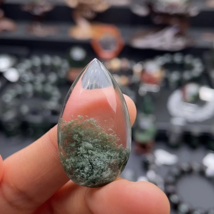 未镶嵌水晶颈饰绿幽灵水滴定制