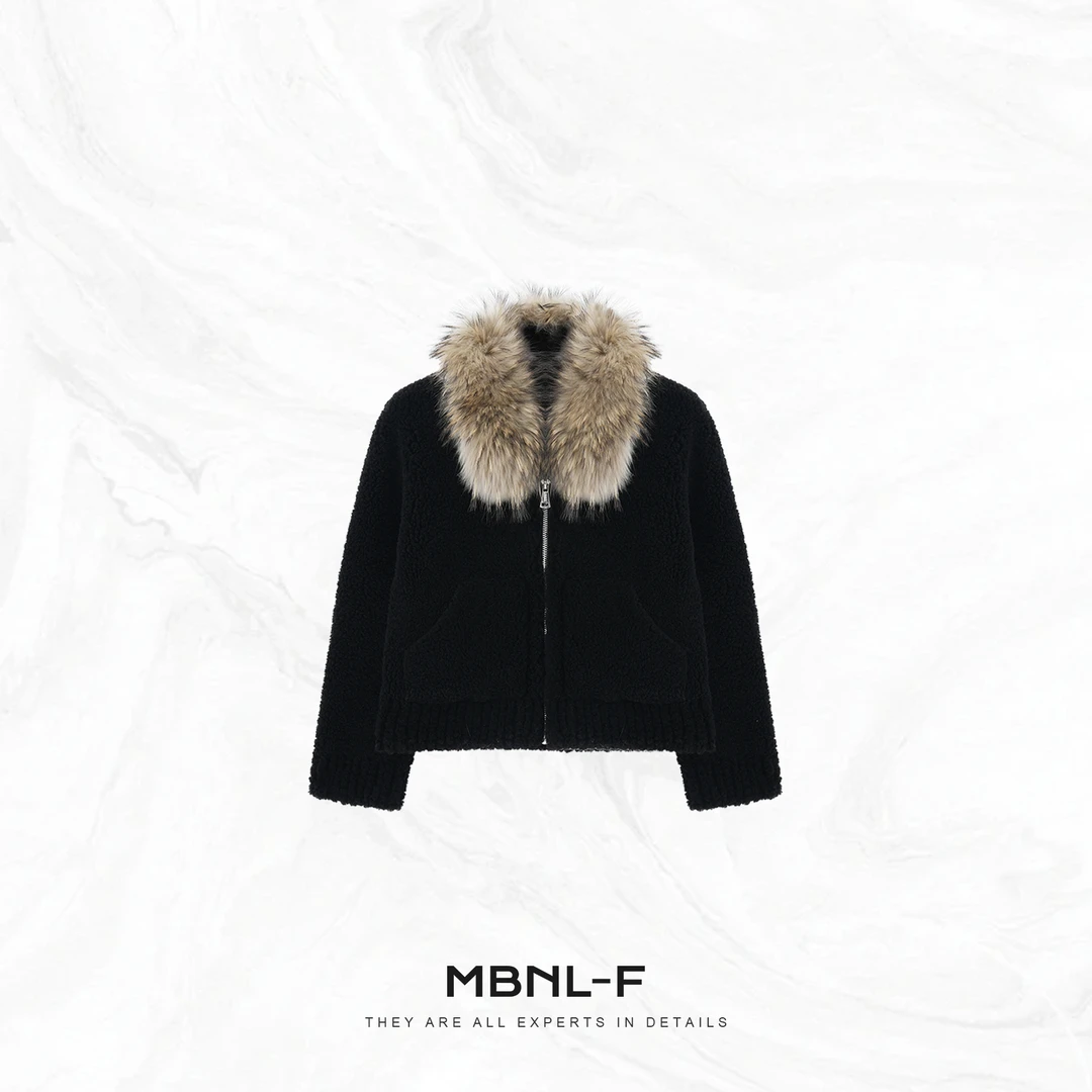 MBNL-F“北国的诗” 100%绵羊毛定制貉子毛领外套 秦磊XM-XWT6348
