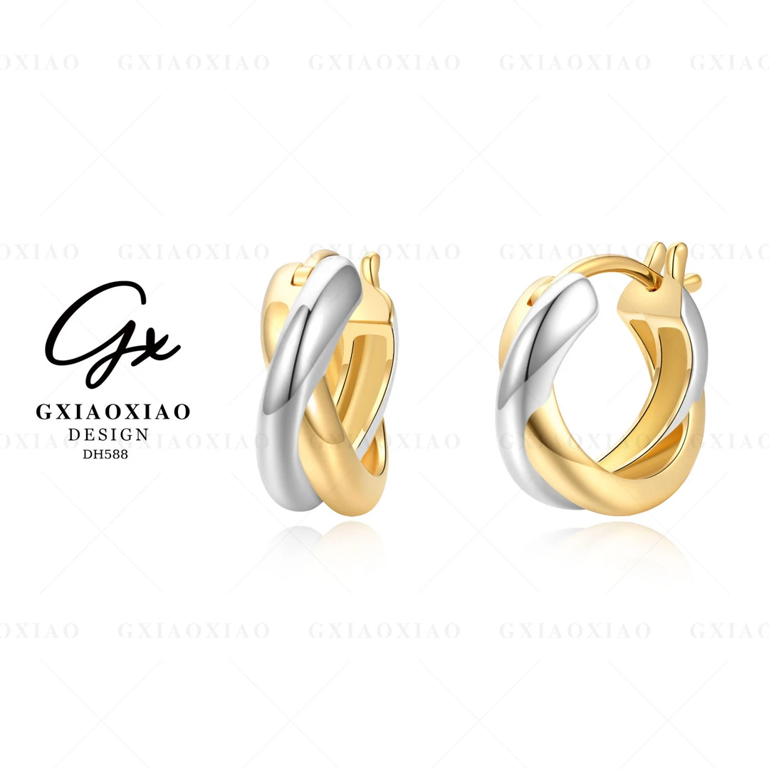 G XIAOXIAO 镀K金 时尚气质高级感百搭设计师混色耳环 DH588