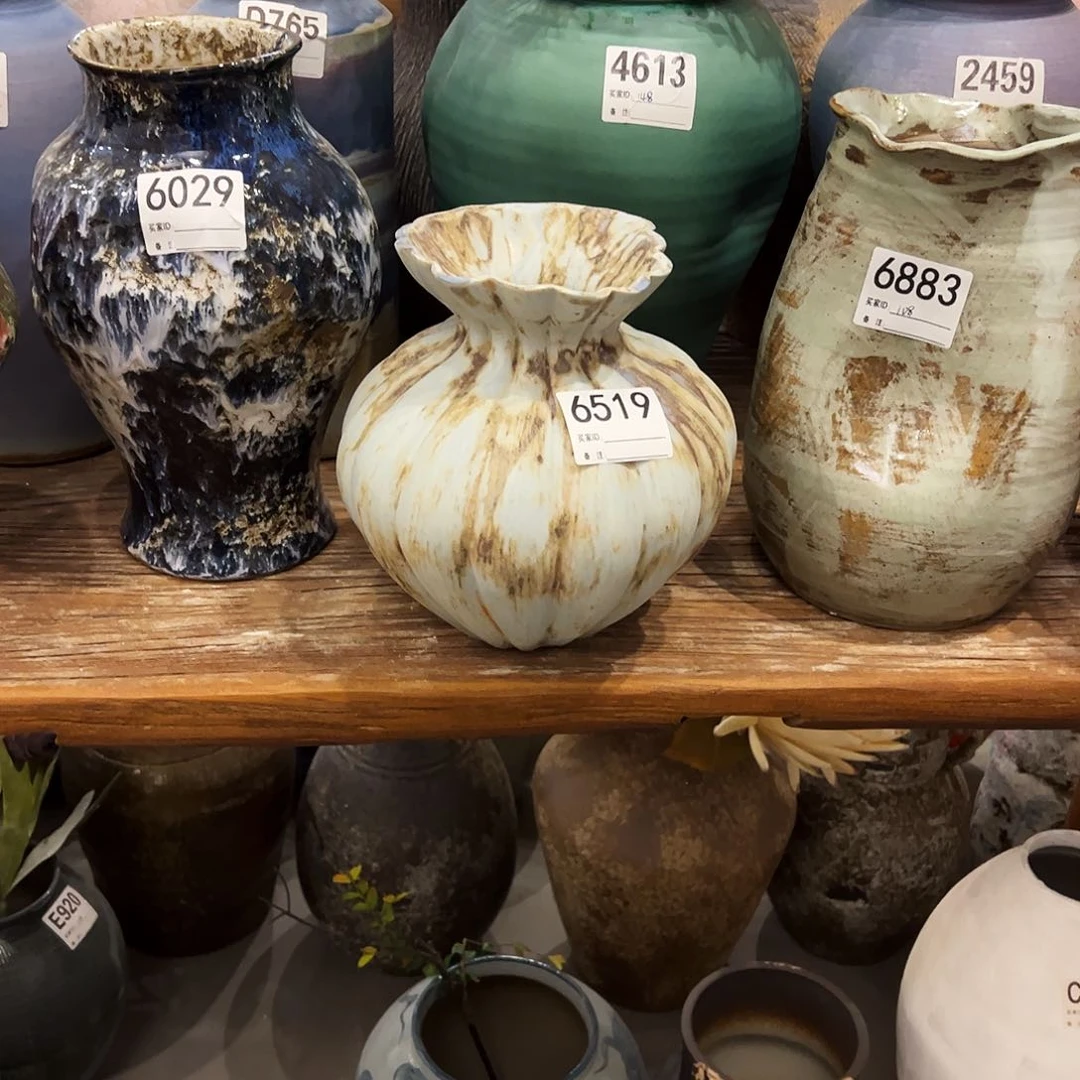 瓶6519高23口7陶瓷花瓶无孔