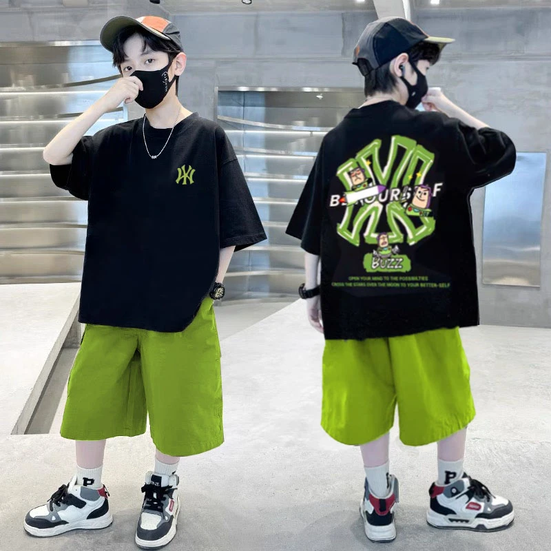 【多比熊】套装男童夏装新款男孩衣服潮儿童帅气短袖套装潮流