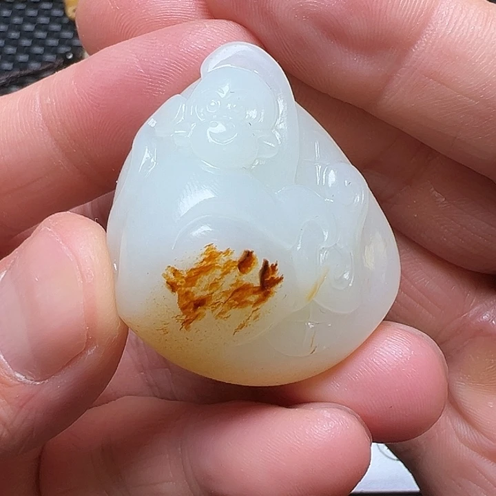 和田玉未镶嵌挂件米*磨