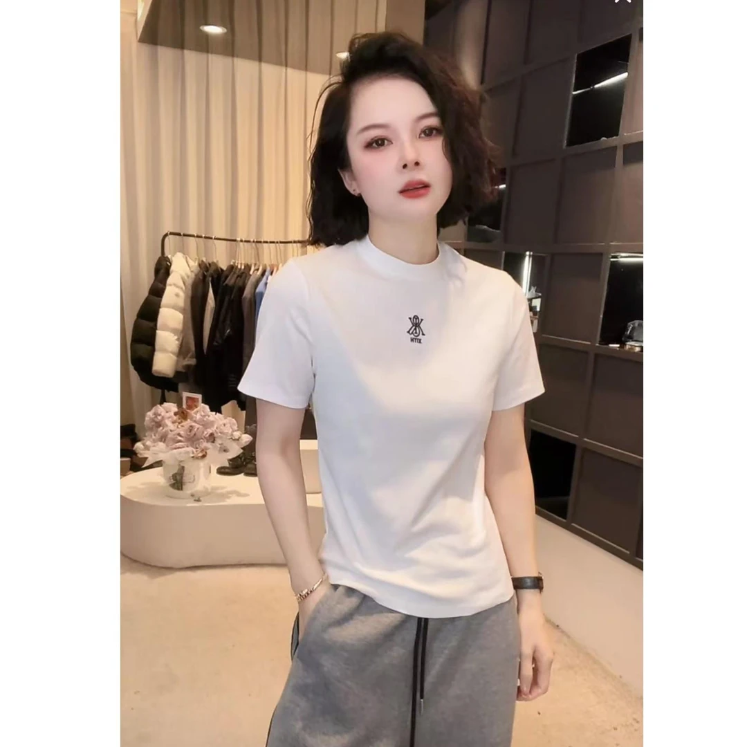 夏季显瘦气质百搭短袖圆领设计感时尚休闲2025上衣款女T恤