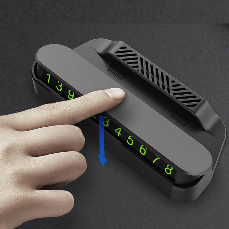 汽车用临时停车牌多功能夜光数字隐藏香薰车载手机支架挪车牌批发