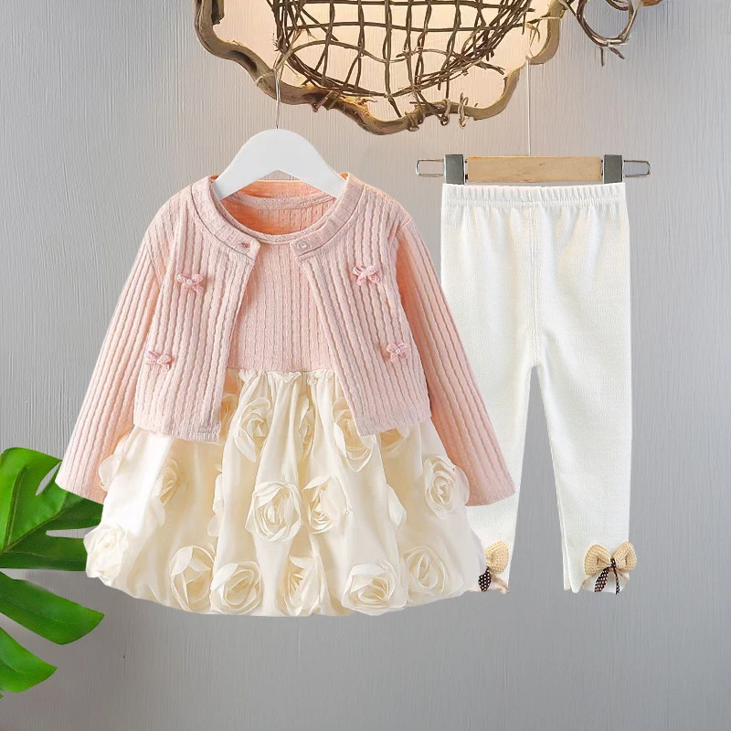 女童连衣裙春秋季宝宝春装2025新款小童公主裙儿童套装裙婴儿裙子