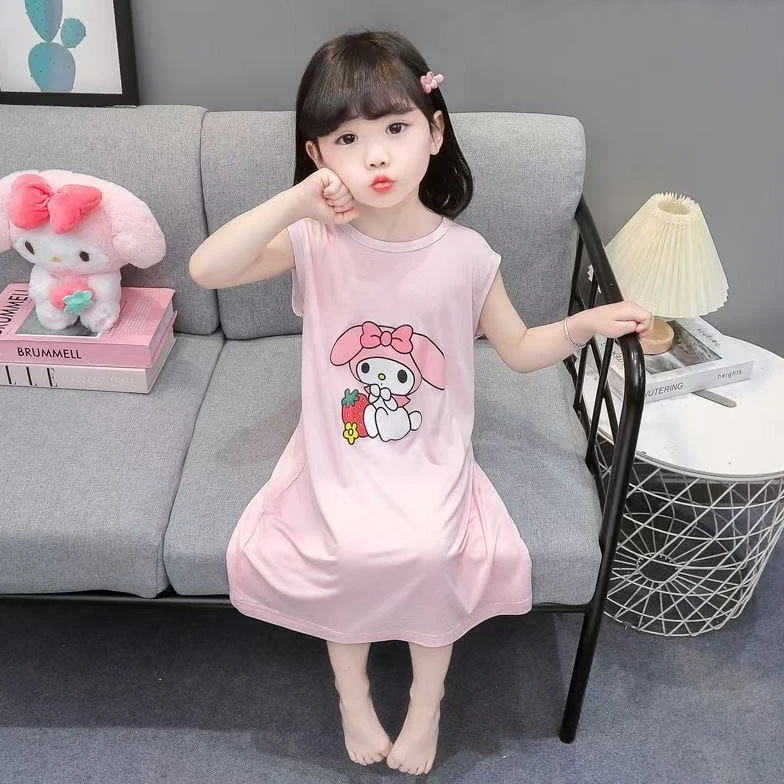 女童夏季冰丝睡裙儿童节薄款吊带裙女孩公主风睡衣夏天宽松家居服