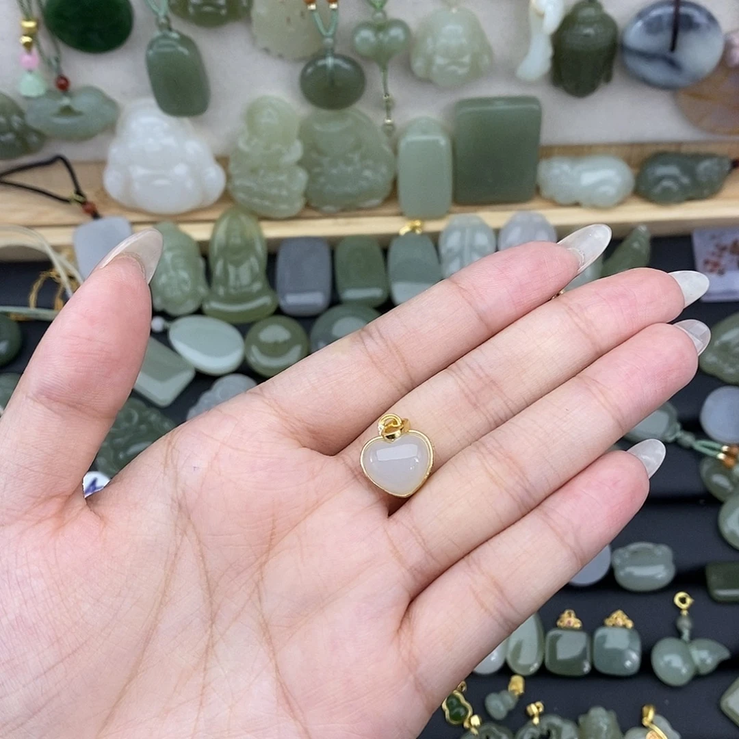 吊坠(不含链)银S925镶嵌和田玉
