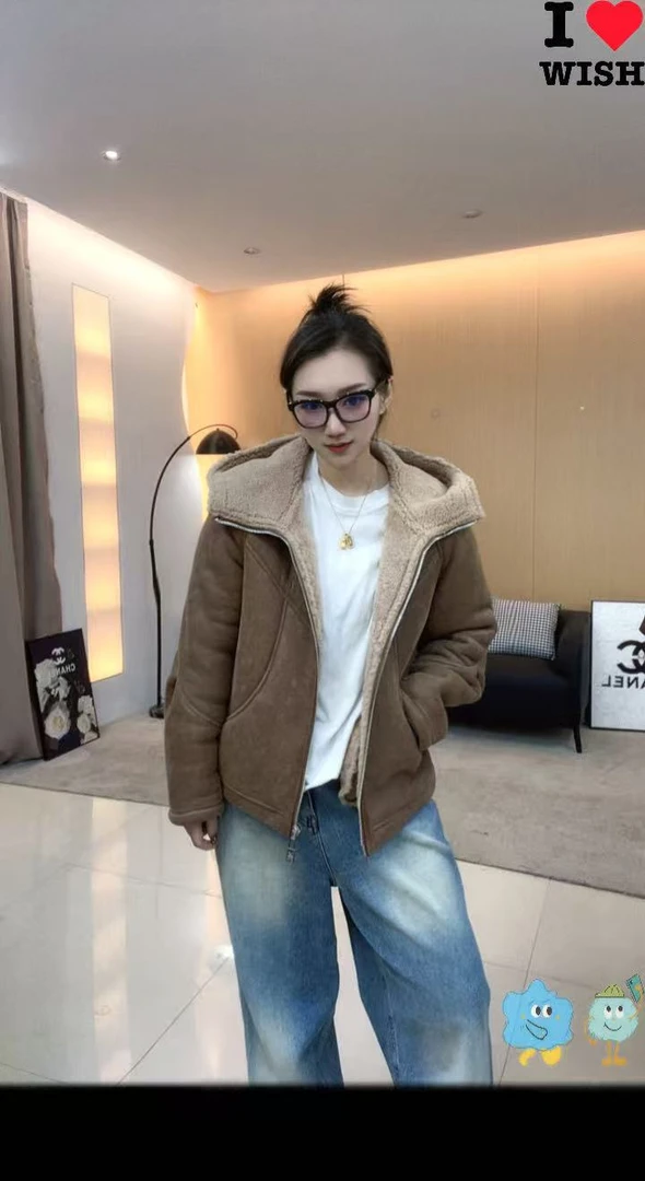 冬季皮草女士皮毛一体外套D2572