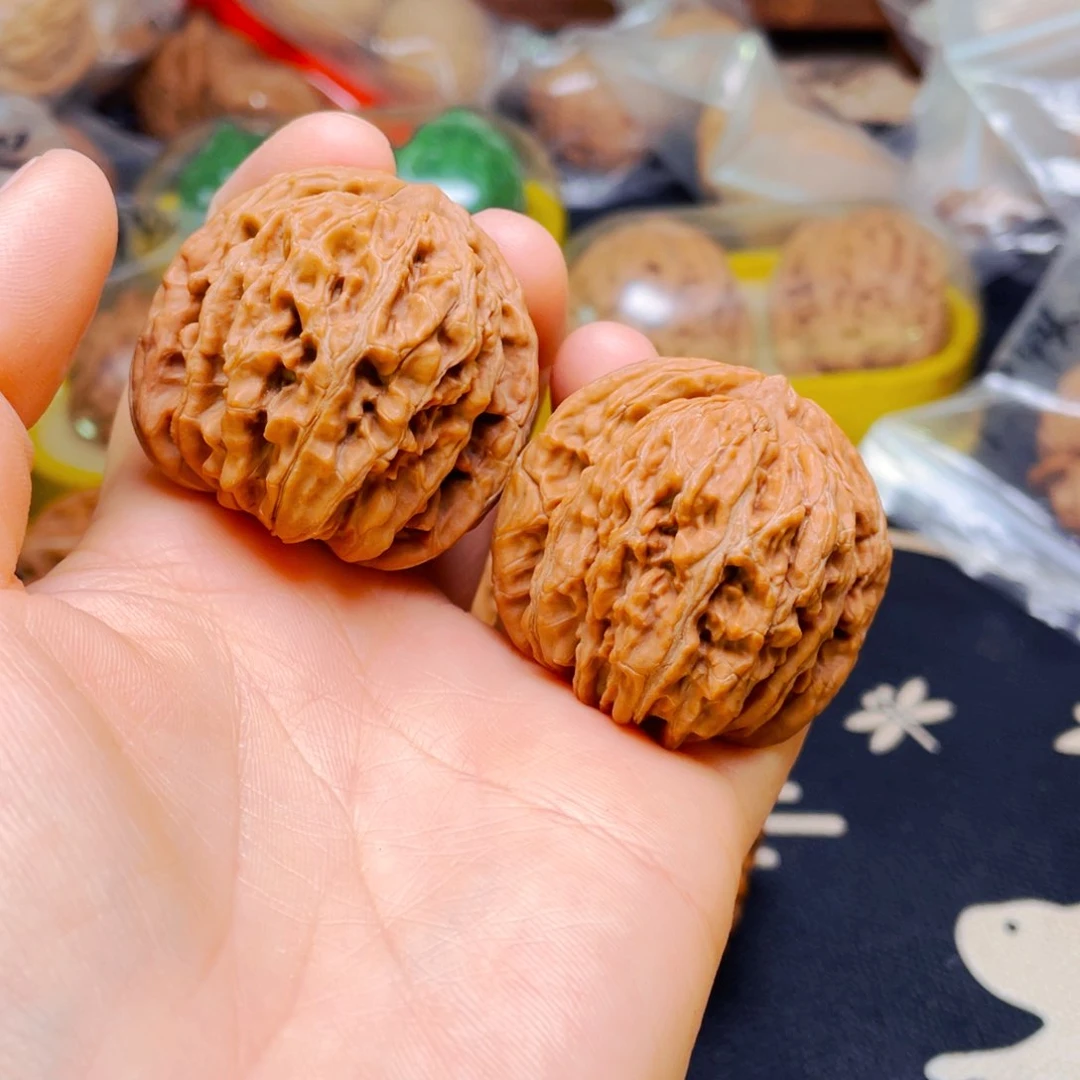 吊坠文玩核桃楼子一对