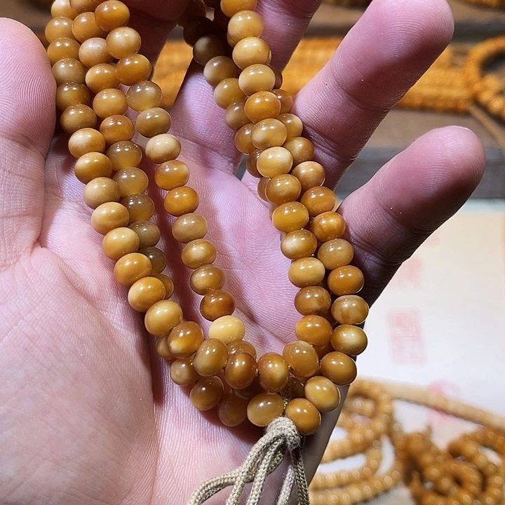 肖***克菩提根/象牙果手串玉化苹果珠脖挂