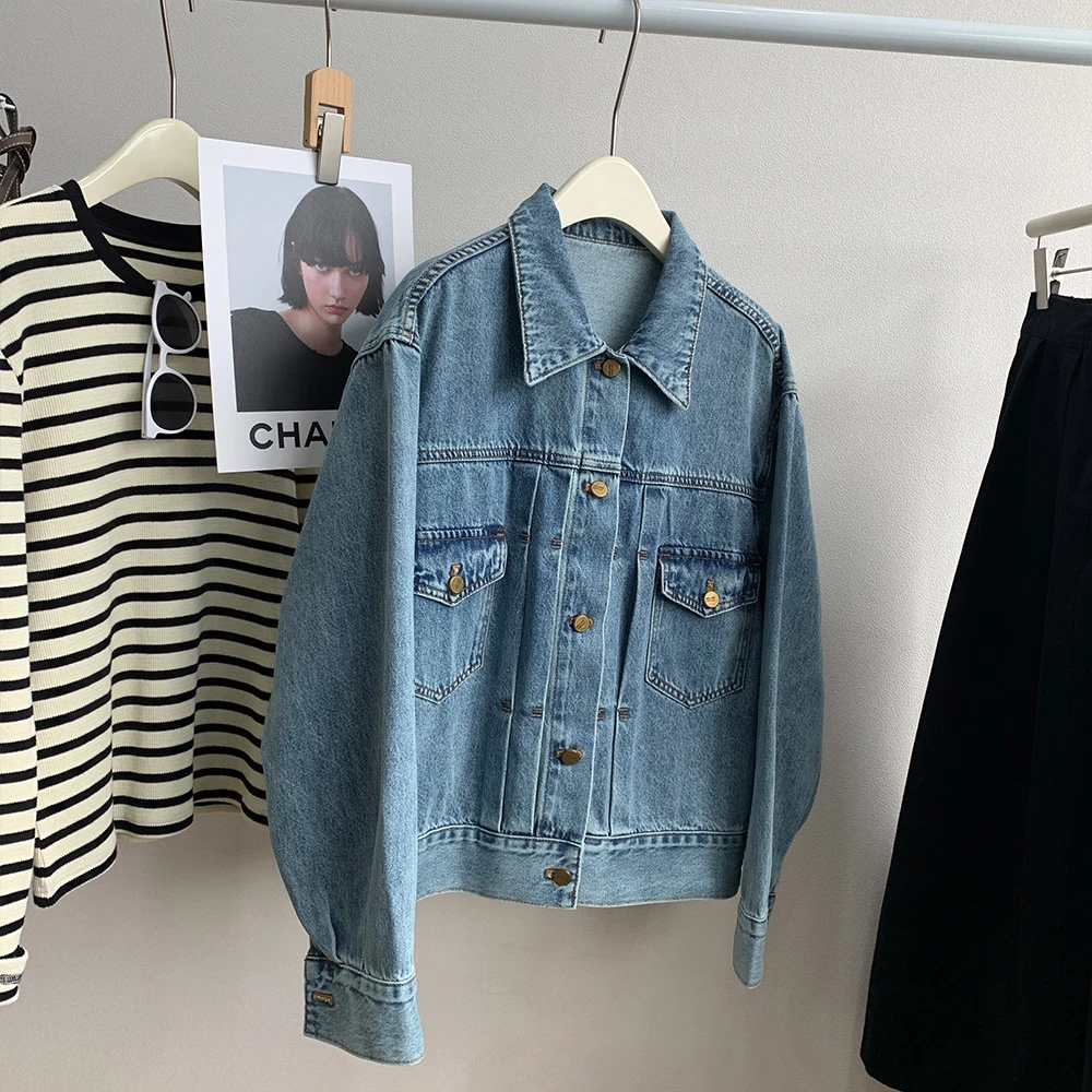 2025春款chao好看水洗牛仔外套女美式复古宽松高级感夹克上衣