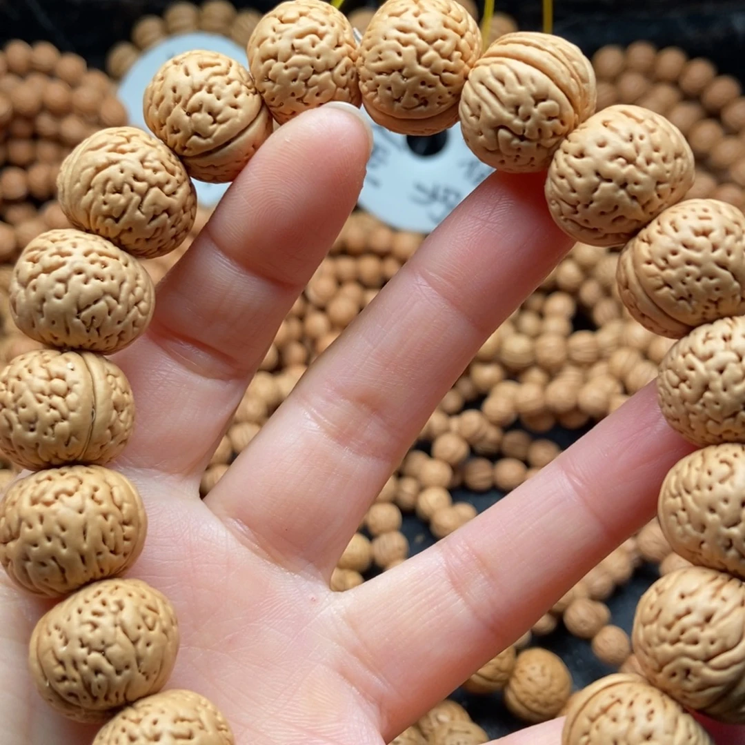 桃核手串脑纹苹果圆17大➕原皮